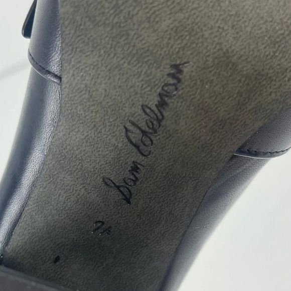 Sam Edelman Quinly Leather Slip On Chunky Block Heel Loafers Kilty Pumps 7.5M - Picture 10 of 13